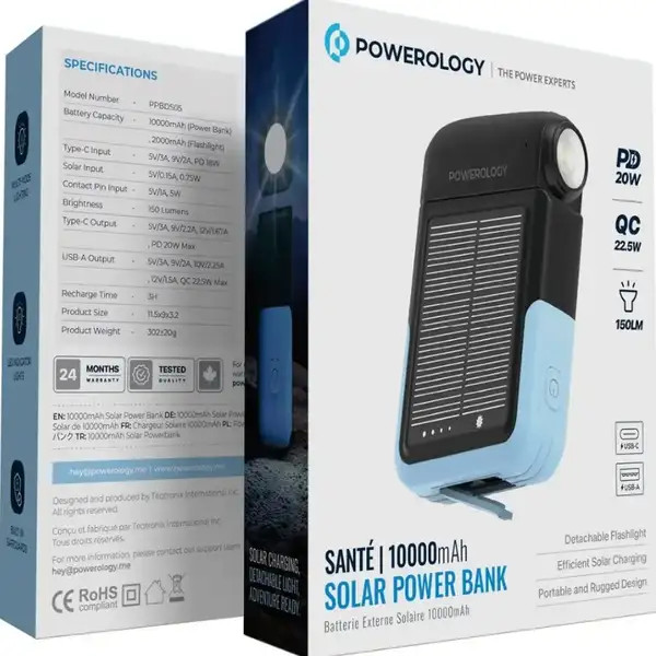 پاوربانک 10000 با چراغ قوه