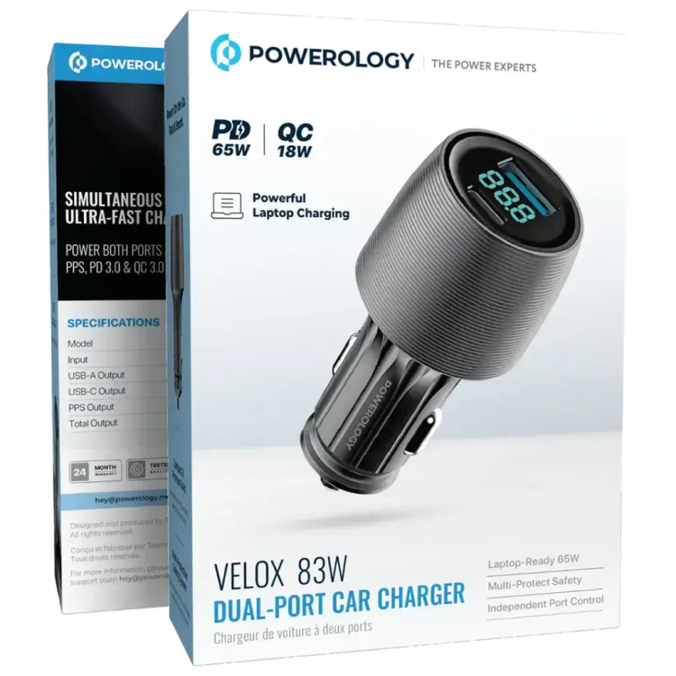 شارژر-فندکی-پاورولوژی-velox-83w
